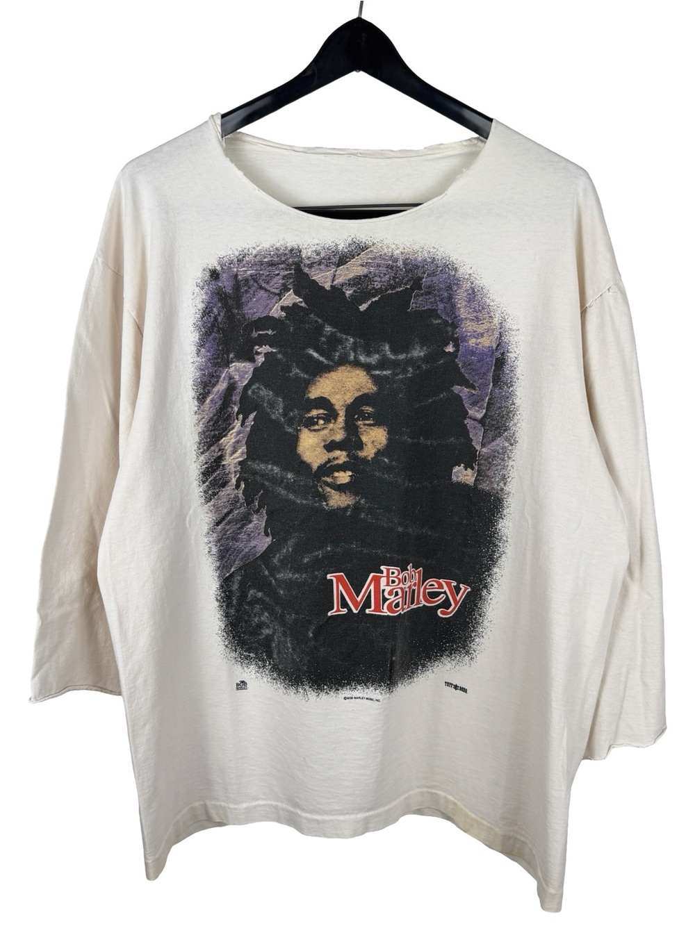 Vintage 90s Bob Marley Long Sleeve Rasta Rap White Graphic Shirt Size XL